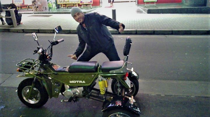 Daniel in Japan with a trike