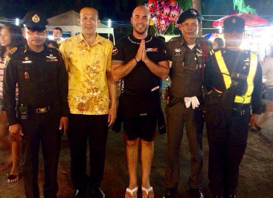 Daniel with Aroon and Thai police officers