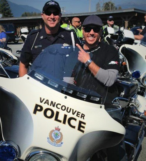 Daniel with a police student