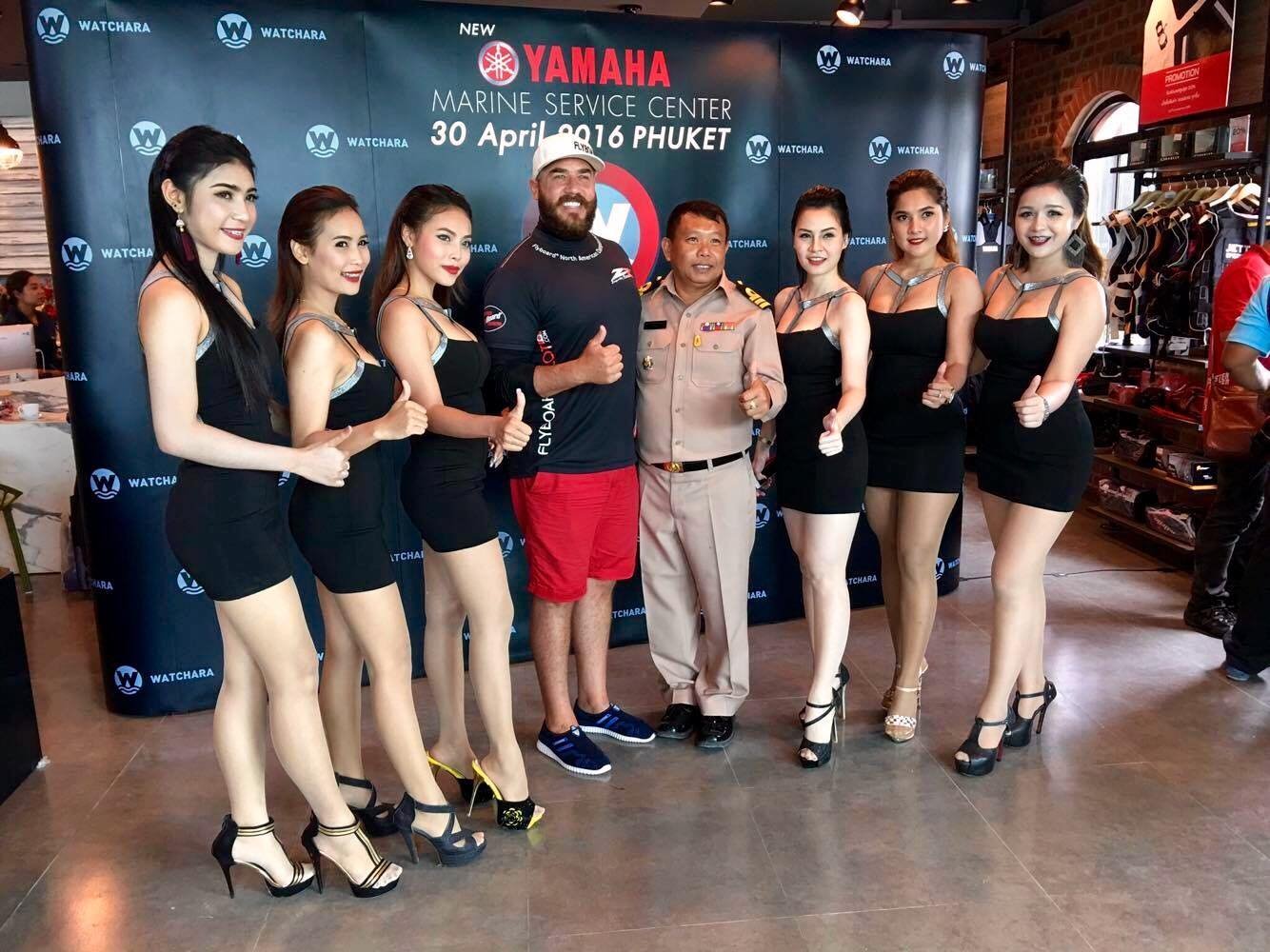 Daniel with Yamaha owners and Thai police