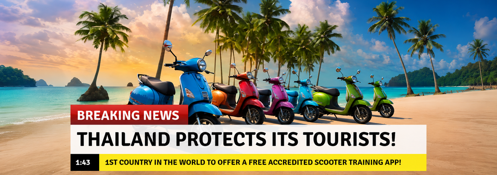 Breaking News: Thailand Protects Its Tourists — 1st country in the world to offer a free accredited scooter training app